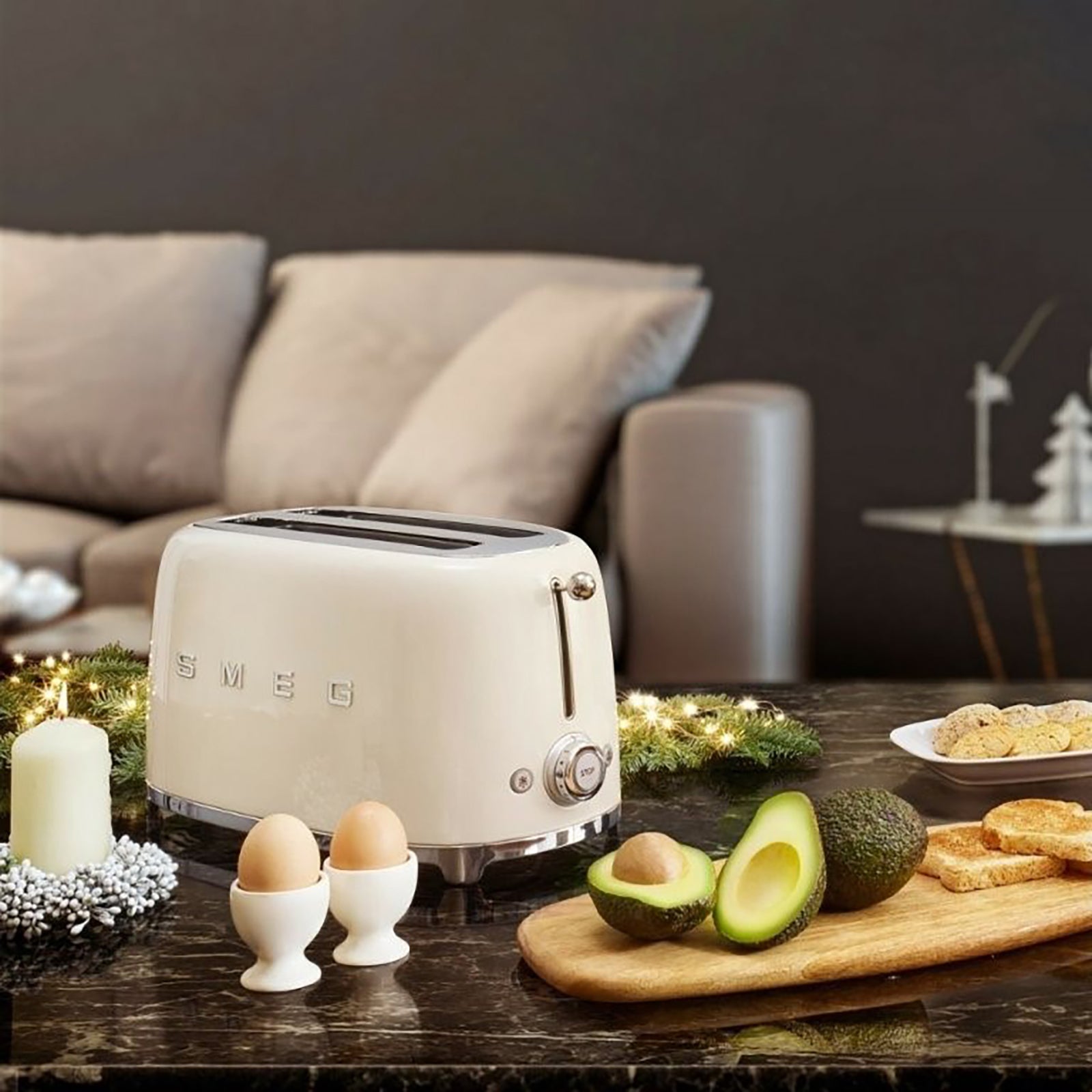 Smeg 2x2 Ekmek Kızartma Makinesi Cream Tsf01Creu